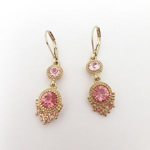 3 for $12 Napier Pink Crystal Pierced Earrings